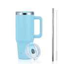 Ljojo 40oz Stainless Vacuum Insulated Coffee Cup with Handle and Straw