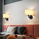LED Wall Lamp Round Fabric Lampshade With 3W Spotlight Reading Light Sconce by Ljojo
