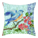 Blue Bird Print Cushion Cover by Ljojo - Home Decor Pillow Case for Sofa Bed