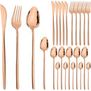Ljojo 24Pcs Gold Stainless Steel Cutlery Set Dinnerware Flatware Silverware