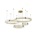 Ljojo Modern Lustre Crystal Led Chandelier Dimmable Pendant Lamp for Living Dining Bedroom