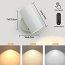 Ljojo LED Remote Charge Wall Lamp 3-Color Bedroom Living Room Lighting
