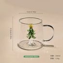 Ljojo 3D Animal Glass Cup, 350ml, Christmas Theme, Cartoon Animal Shape