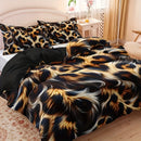Ljojo Leopard Print Duvet Cover Set: Fashionable All-Season Comfort for Home Décor