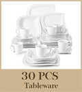 Ljojo 30/60-Piece White Porcelain Dinner Set Tableware for 6/12