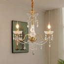 French Retro Copper Crystal Chandeliers Light for Living Room by Ljojo