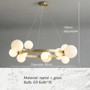 Clear White Glass Ball Chandeliers Cord Adjustable G9 Bulb Good Packaging by Ljojo for Parlor Bedroom Dining Room
