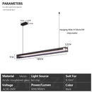 Nordic Linear Led Chandelier for Dining Room | Modern Strip Hanging Light by Ljojo