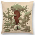Cute Ghost Sailboat Whale Diver Cushion Cover by Ljojo