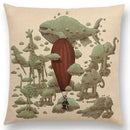 Cute Ghost Sailboat Whale Diver Cushion Cover by Ljojo