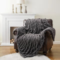 Ljojo Luxe Dual Sided Plush Faux Rabbit Fleece Throw Blanket
