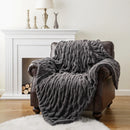 Ljojo Luxe Dual Sided Plush Faux Rabbit Fleece Throw Blanket