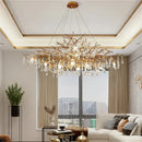 Ljojo Luxe Crystal Chandelier - Modern All-Copper Tree Lamp