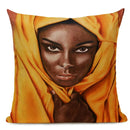African Nation Women Portrait Pillow Cover for Home Decor by Ljojo