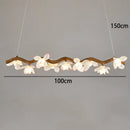 Ljojo LED Wood Chandelier: Elegant Ceiling Lamp for Home or Restaurant