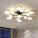 Nordic Glass Ball LED Chandelier Hanging Light Fixture for Living Room - Ljojo
