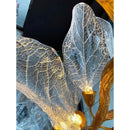 French Flower Light Luxury Living Room Platinum Crystal Chandelier by Ljojo - New Beautiful Leaf Chandelier