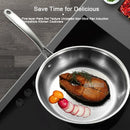 Ljojo 304 Stainless Steel Wok Frying Pan 28/30cm NonStick for Gas Stove Induction
