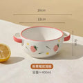 Ljojo 4.7-inch Ceramic Double Ear Steamed Egg Bowl