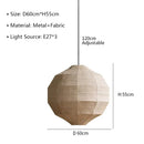 Wabi Sabi Fabric E27 LED Chandelier Adjustable Hanging Pendant Light for Living Room by Ljojo