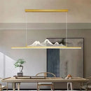 Ljojo Long Wooden Grain Restaurant Pendant Light Modern Tea Room Lighting Fixtures