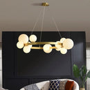 Clear White Glass Ball Chandeliers Cord Adjustable G9 Bulb Good Packaging by Ljojo for Parlor Bedroom Dining Room