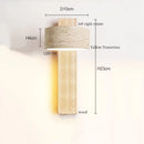 Ljojo Mid Century LED Wall Lamp Yellow Travertine Wood Light for Living Room