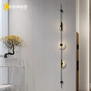 Ljojo Marble LED Wall Lights: Modern Black Metal Sconces for Home Decoration