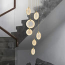 Led Marble Pendant Lights Modern Round Decoration Ceiling Chandeliers - Ljojo