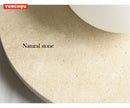 Japanese Style Wabi Sabi Natural Stone Round Wall Lamp for Bedroom by Ljojo.