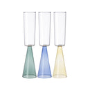 Ljojo 225ml Two Tone Glass Goblet Set Champagne Flute Cone Shape Base