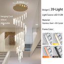 LED Crystal Chandelier: Modern Villa Hanging Light for Hotel Lobby & Staircase - Ljojo