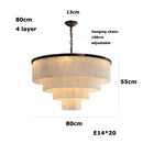Black Alabaster LED Chandelier by Ljojo - Stylish Lighting for Living & Dining Room