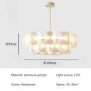 Wabi Sabi Acrylic Chandelier Lamp Modern Minimalist Living Room Hanging Fixture by Ljojo