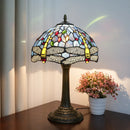 Dragonfly Stained Glass Table Lamp 12" for Bedroom Living Room Ljojo Brand