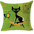 Ljojo Linen Cat Pillowcase 45x45 - Home Decor Cover for Sofa Bed
