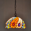 12-inch American-style Embankment Flower Chandelier: Tiffany Glass Lighting by Ljojo for Milk Tea Shop & Coffee Restaurant