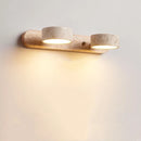 Travertine Wall Lamp Stone Sconce Rotatable for Bathroom Bedroom by Ljojo