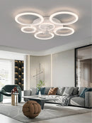 Ljojo Modern Acrylic Iron Ceiling Fan Light with Dimmable Remote Control