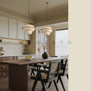 Ljojo Milk Glass Chandelier: Retro Luxury Pendant Lamp for Kitchen, Hotel, and Home Decor