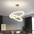 Luxury LED Chandelier Cream Pearl Circle Pendant Light Home Room Decoration for Living Dinning Hanging Lamp by Ljojo