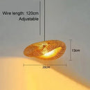 Bamboo Hand Weaving Pendant Light 40 80cm LED Chandelier Fixture for Home Bedroom Decor by Ljojo