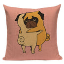Ljojo Love Pug Dog Cushion Cover Sleep Dog Throw Pillow Case