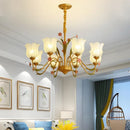 French Romance Flower Chandelier Retro Hanging Light for Home Decor LED Lamp by Ljojo