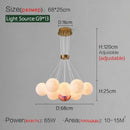 Nordic Round Glass Lamp Chandeliers - Postmodern Bedroom Living Room Lusters by Ljojo