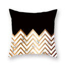 Ljojo Luxury Gold Black Geometric Marble Stripe Pillowcase