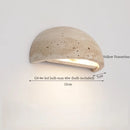 Ljojo Mid Century Modern LED Wall Light Pull Chain Switch Yellow Travertine Bedroom Lamps