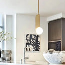 Gold Pendant Lamp Glass Ball LED Lighting - Minimalist Scandinavian Design by Ljojo