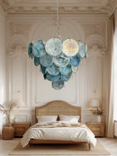 Murano Glass Chandelier: Blue Green Pink Glossy Ceiling Light for Girls Room by Ljojo