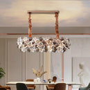 Ljojo Mid Century Square Crystal Chandelier LED Pendant Lamp for Home Décoration